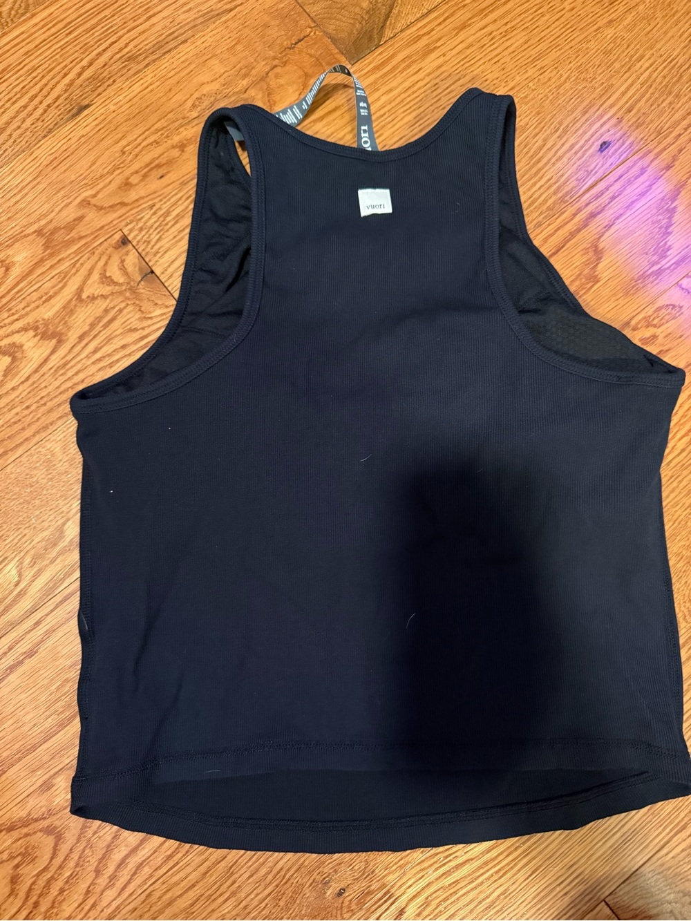 Vuori Black Ribbed High-Neck Tank - Picture 3 of 4